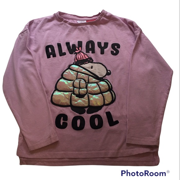 2/$12 Zara Peanuts Long Sleeve Shirt and Children’s Place Eyelash Sweater Sz 8 - Picture 3 of 12